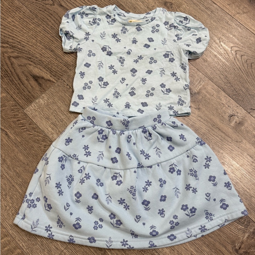Tucker + Tate Blue Floral Shirt and Skort Set